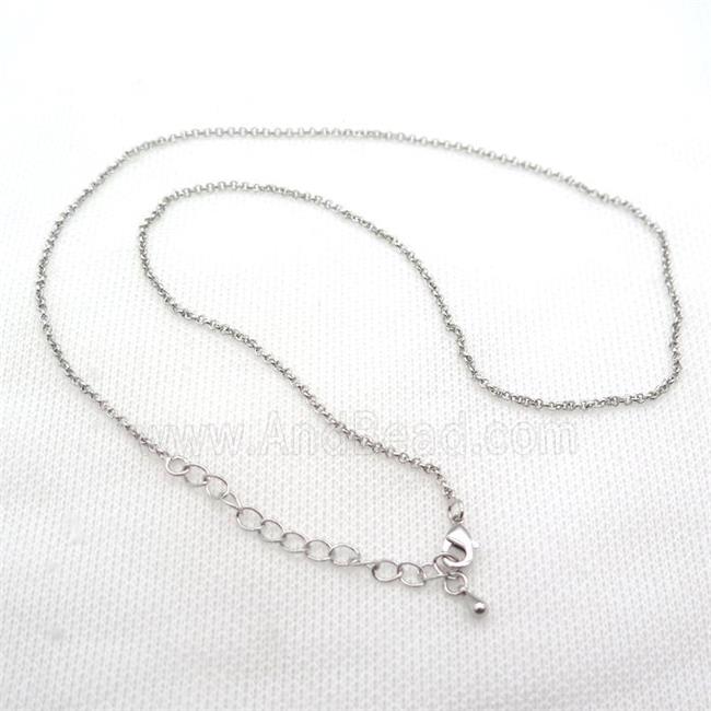 copper Necklace Chain, platinum plated