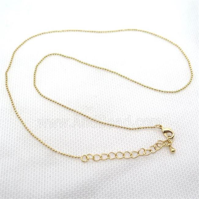 copper Necklace Chain, gold plated
