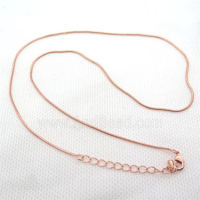 copper Necklace Chain, rose gold