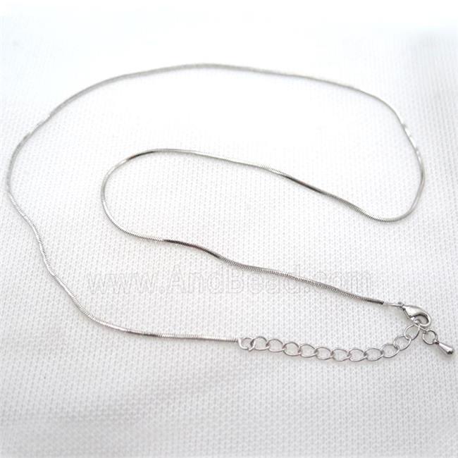 copper Necklace Chain, platinum plated