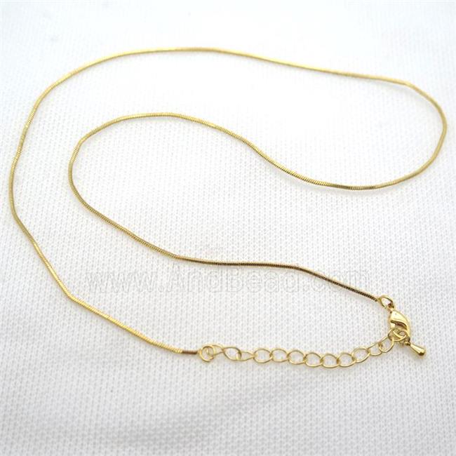 copper Necklace Chain, gold plated