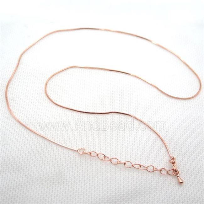 copper Necklace Chain, rose gold