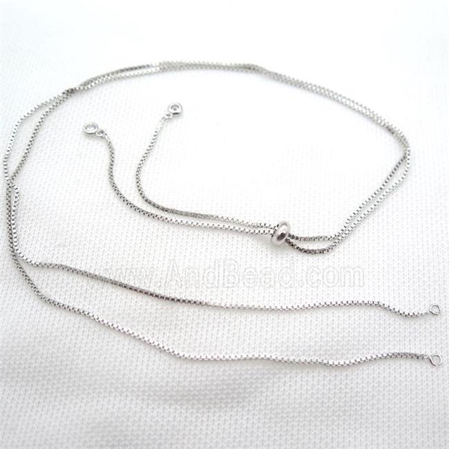 copper Necklace Chain, platinum plated