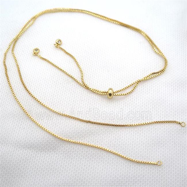 copper Necklace Chain, gold plated