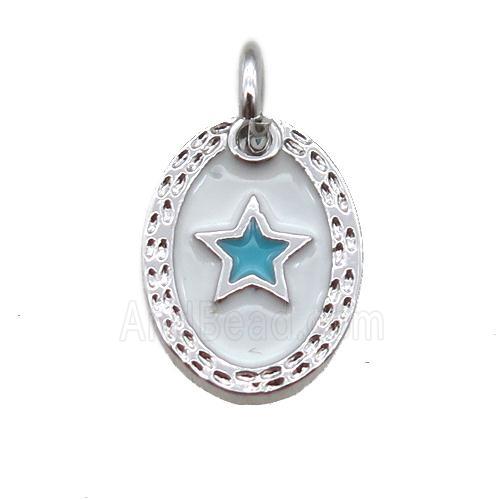 copper oval star connector, enameling, platinum plated