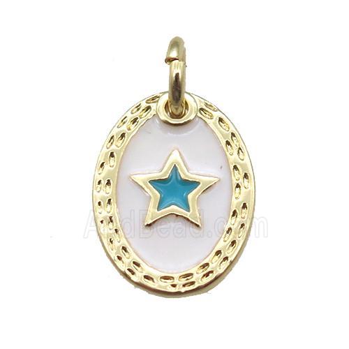 copper oval star connector, enameling, gold plated