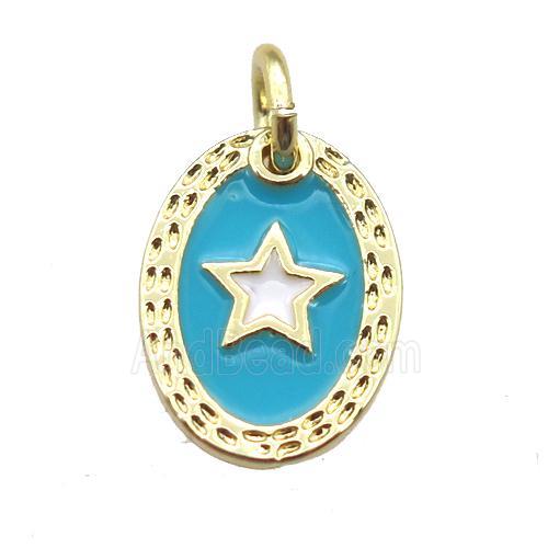 copper oval star connector, enameling, gold plated
