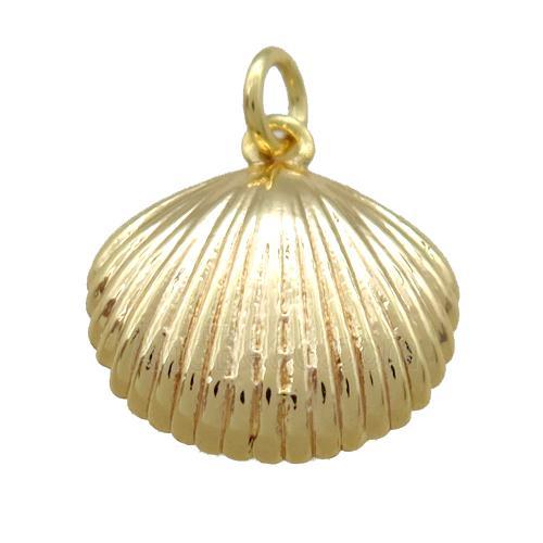 copper quahog pendant, gold plated