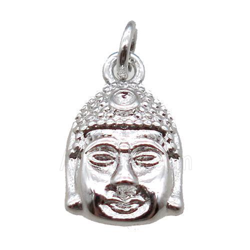 copper buddha pendant, platinum plated