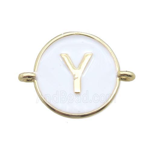 white enameling copper letter-Y connector, gold plated