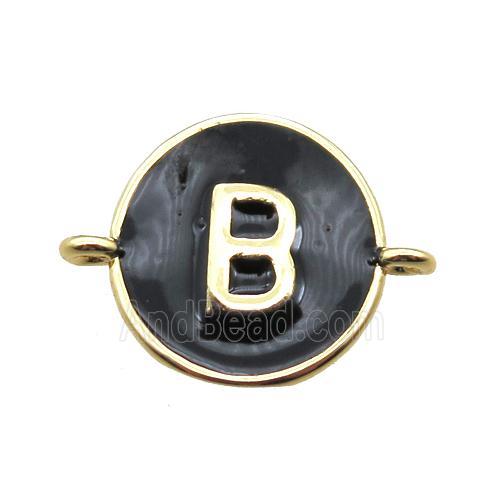 black enameling copper letter-B connector, gold plated