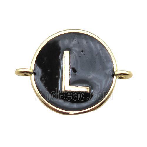 black enameling copper letter-L connector, gold plated