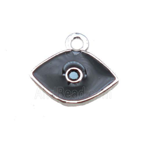 black enameling copper eye pendant paved zircon, platinum plated