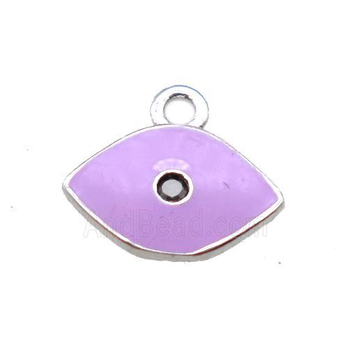 hotpink enameling copper eye pendant paved zircon, platinum plated