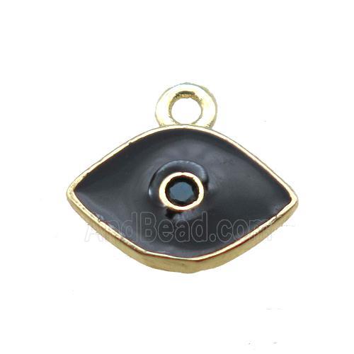 black enameling copper eye pendant paved zircon, gold plated