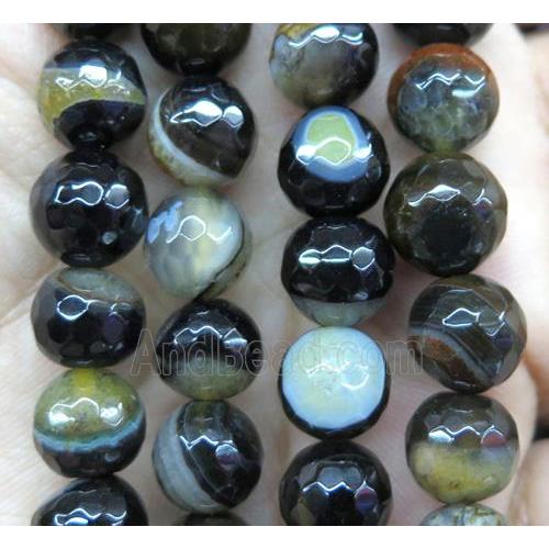 yellow druzy Agate beads, faceted round