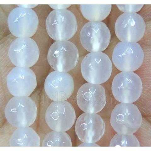 white Agate beads, faceted round