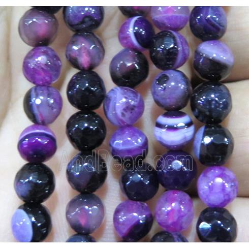 hotpink druzy agate beads, faceted round