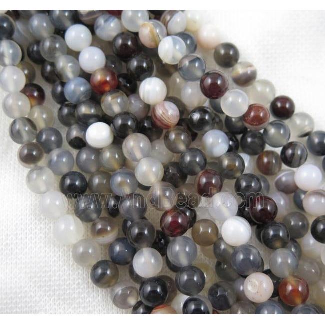gray agate beads, round