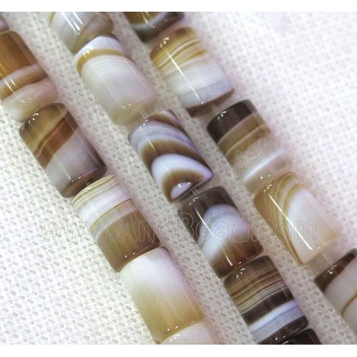 coffee stripe Agate beads, tube