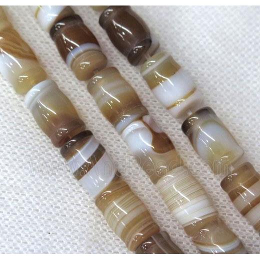 coffee stripe Agate beads, bamboo