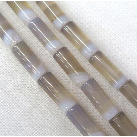 gray stripe Agate beads, column