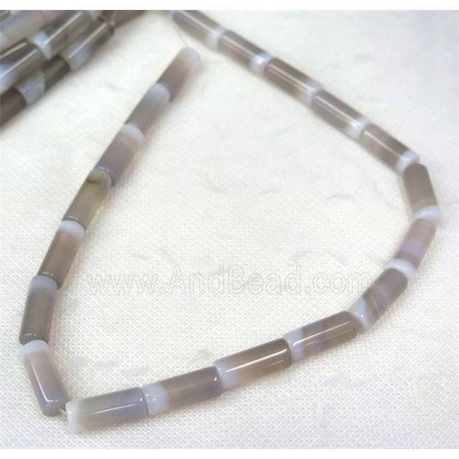 gray stripe Agate beads, column