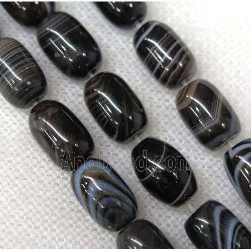 black stripe Agate barrel beads