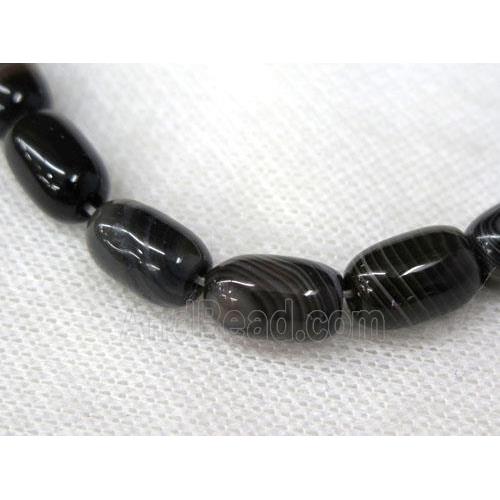 black stripe Agate barrel beads
