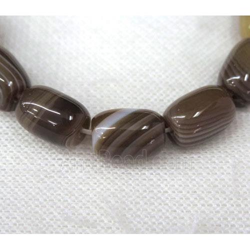 coffee stripe Agate barrel beads