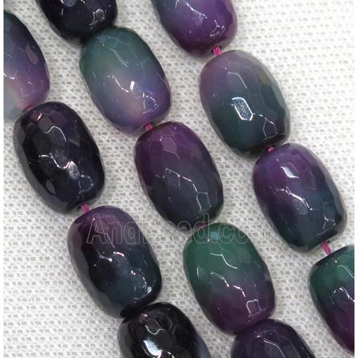 Agate beads, faceted barrel