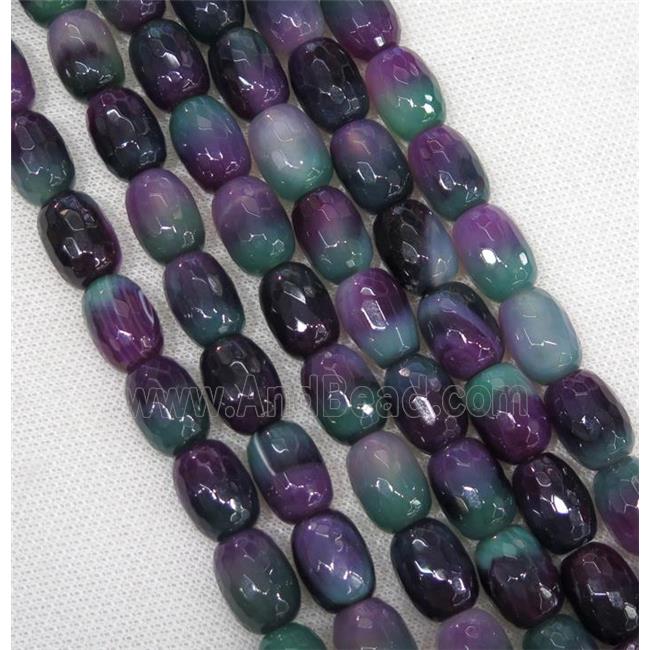 Agate beads, faceted barrel