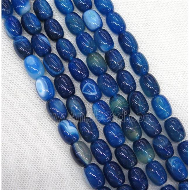 blue Agate barrel Beads