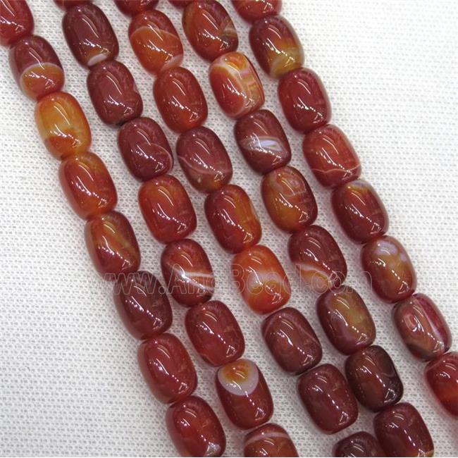 red Agate barrel Beads