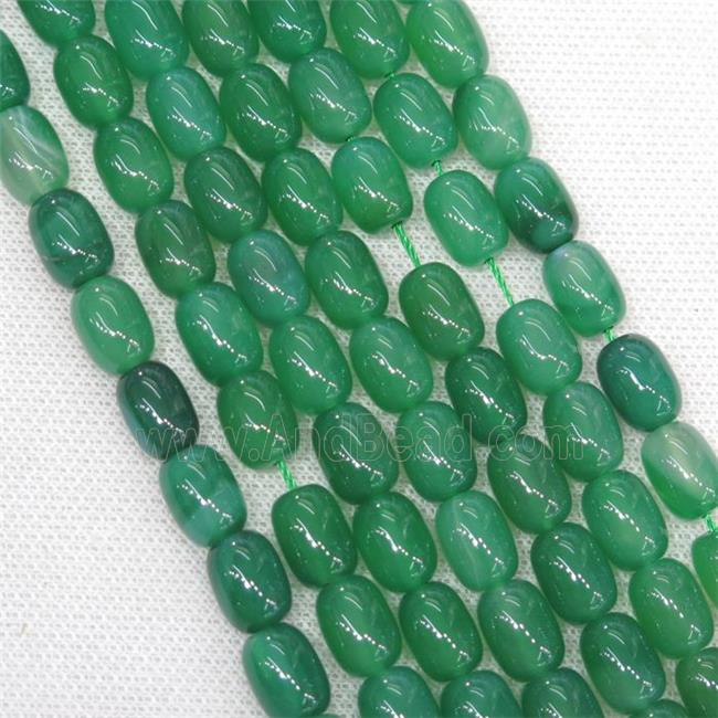 green Agate barrel Beads