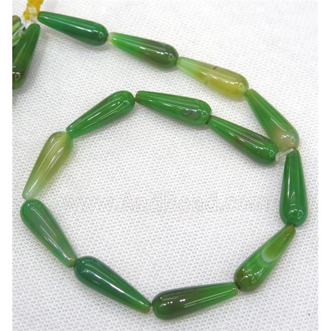 green Agate teardrop beads