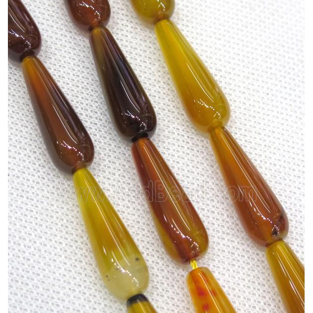 orange Agate teardrop beads