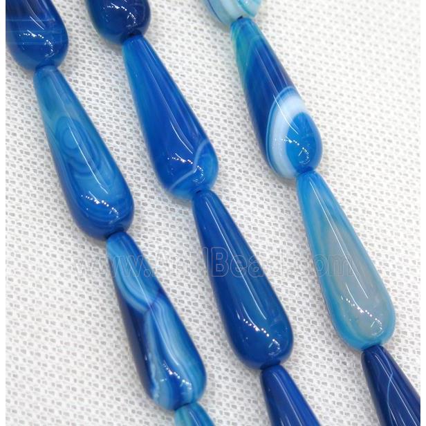 blue Agate teardrop beads