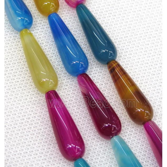 Agate teardrop beads, mix color