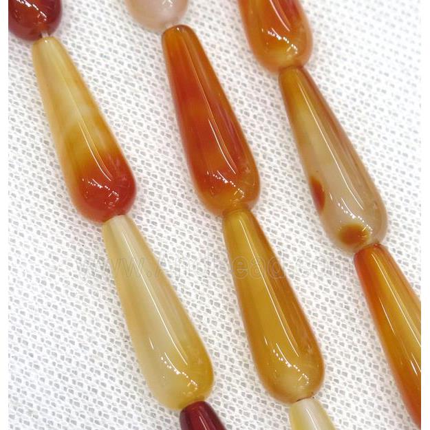orange Agate teardrop beads