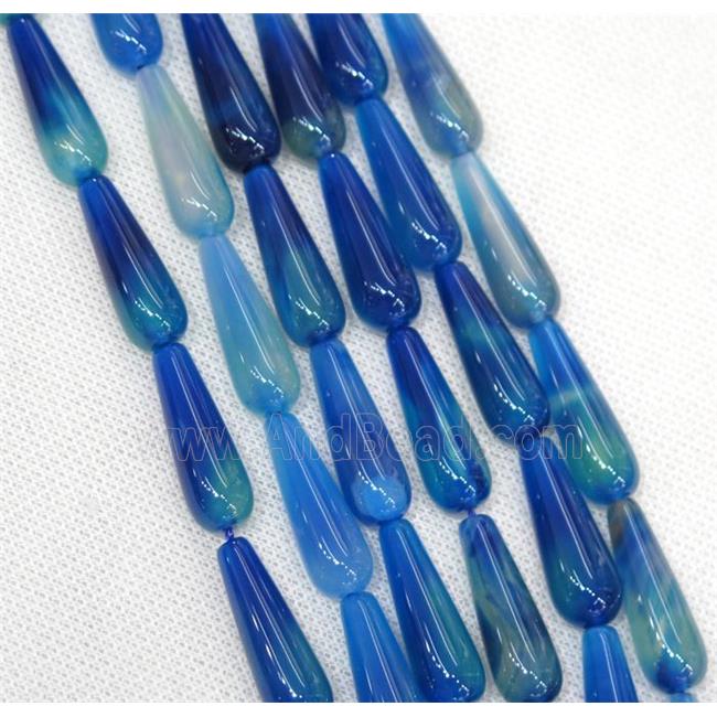 blue Agate teardrop beads