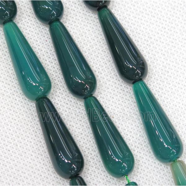 green Agate teardrop beads
