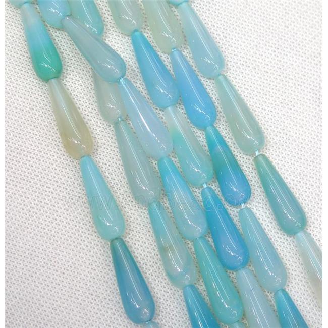lt.blue Agate teardrop beads