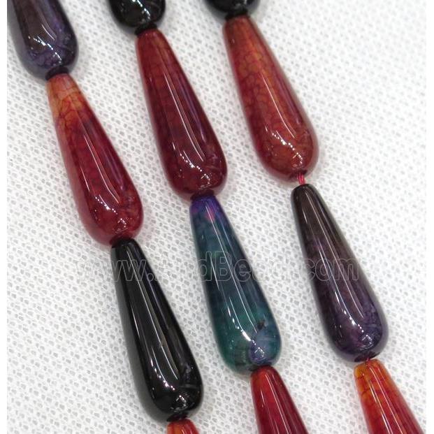 Agate teardrop beads