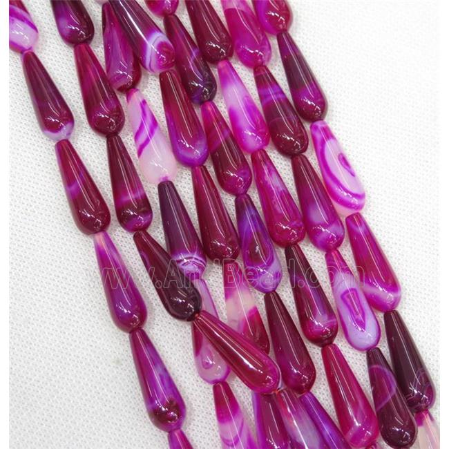 hotpink Agate teardrop beads