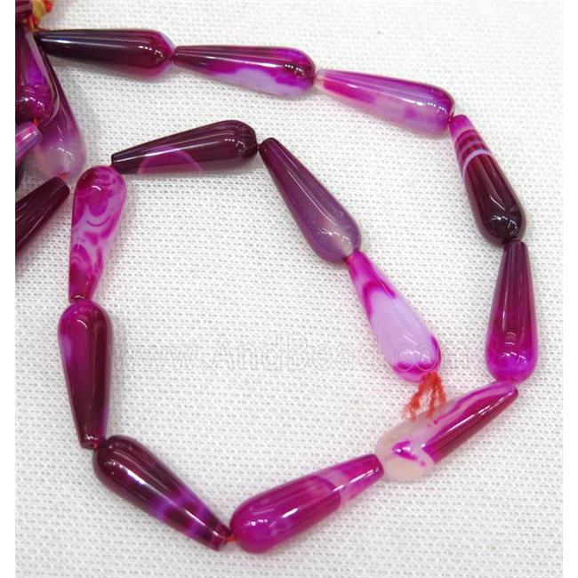 hotpink Agate teardrop beads