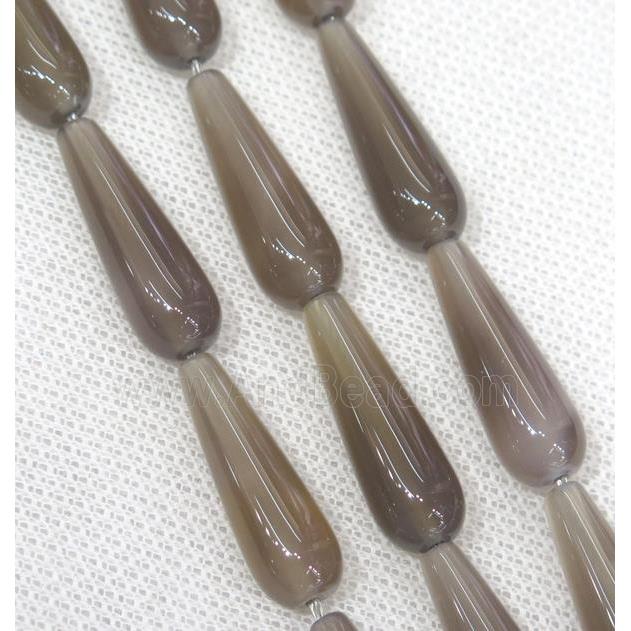 gray Agate teardrop beads