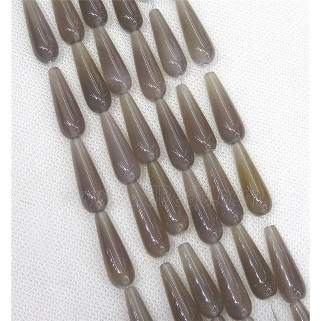 gray Agate teardrop beads