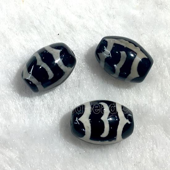 black tibetan style agate beads, oval