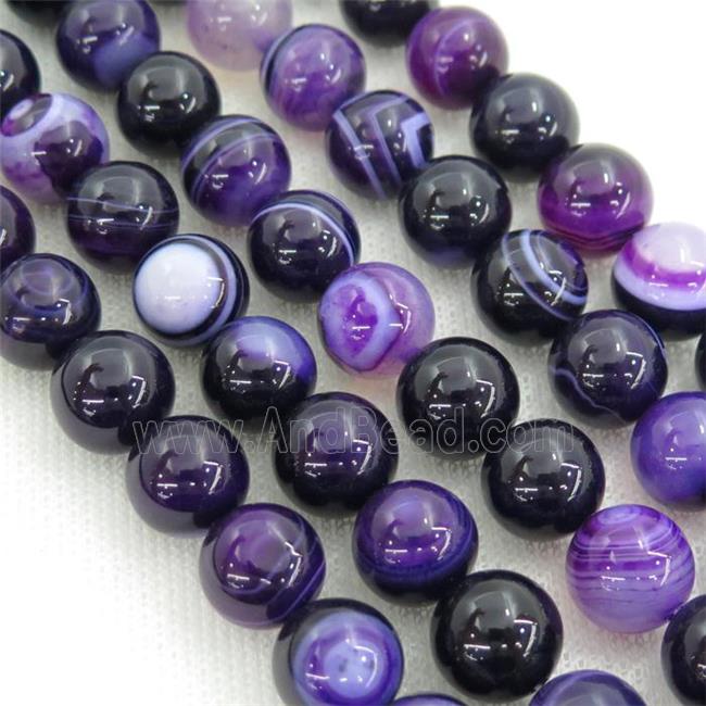 round purple striped Agate Beads